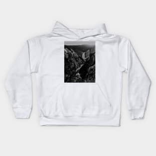 Great Falls - Black And White Kids Hoodie